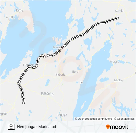 VÄSTTÅGEN Train Line Map
