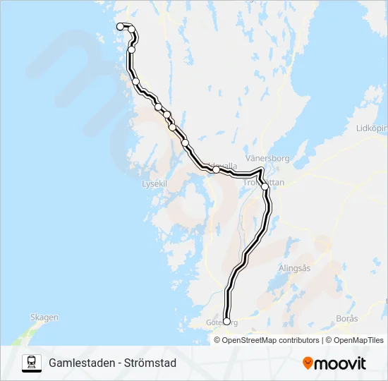 VÄSTTÅGEN  Line Map