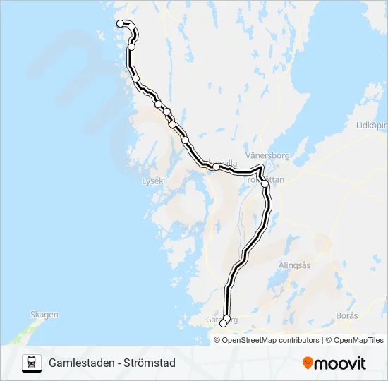 VÄSTTÅGEN  Line Map