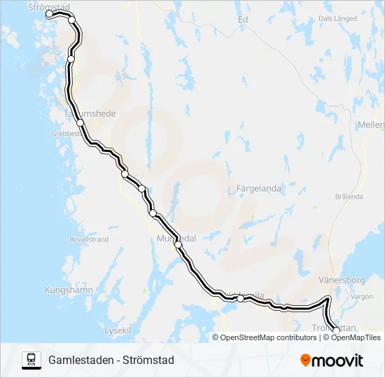 VÄSTTÅGEN  Linje karta