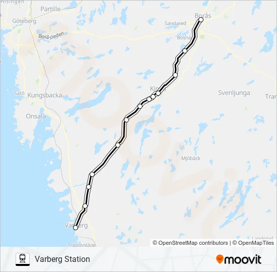VÄSTTÅGEN  Line Map