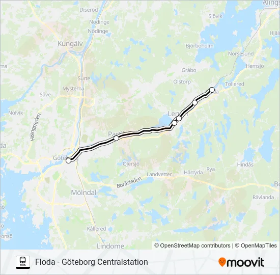 VÄSTTÅGEN  Line Map