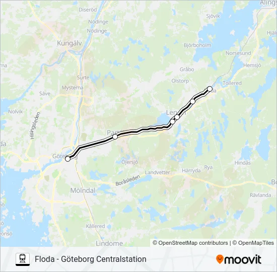 VÄSTTÅGEN  Line Map