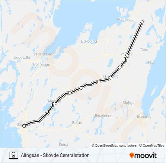 VÄSTTÅGEN  Linje karta