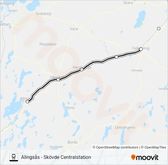 VÄSTTÅGEN Train Line Map
