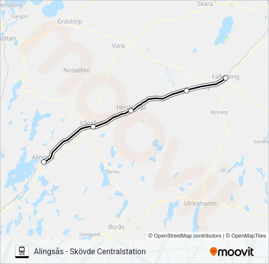 VÄSTTÅGEN Train Line Map