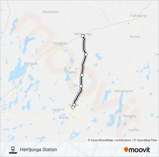 VÄSTTÅGEN Train Line Map