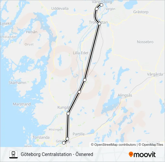 VÄSTTÅGEN  Line Map