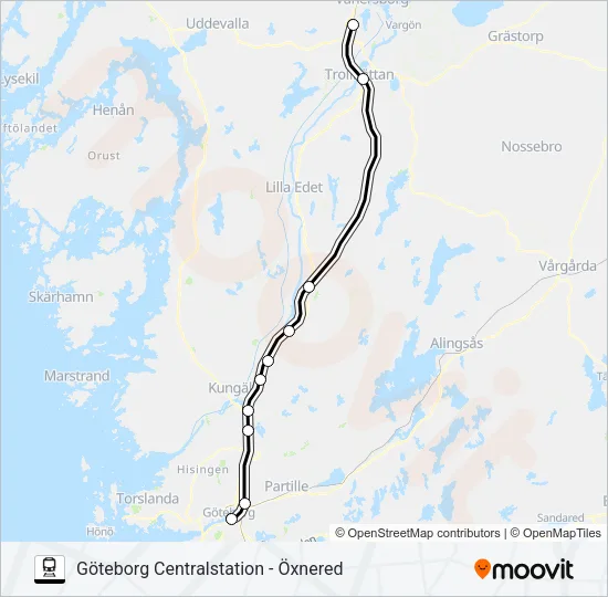 VÄSTTÅGEN  Linje karta