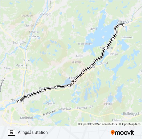 VÄSTTÅGEN  Linje karta