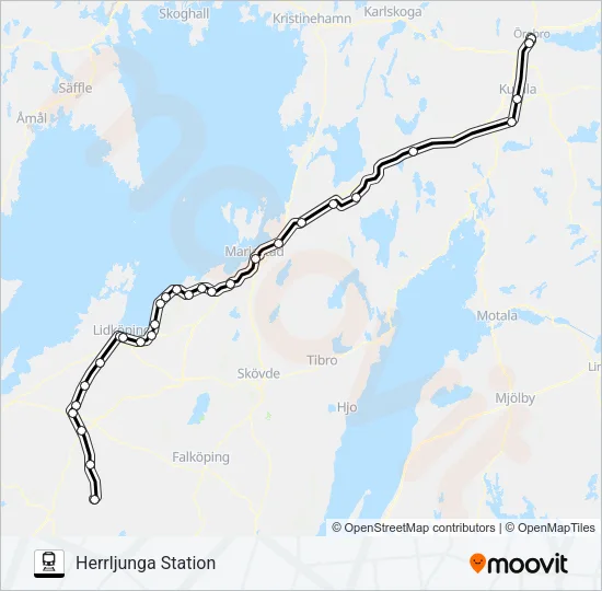VÄSTTÅGEN Train Line Map