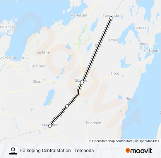 VÄSTTÅGEN train Line Map