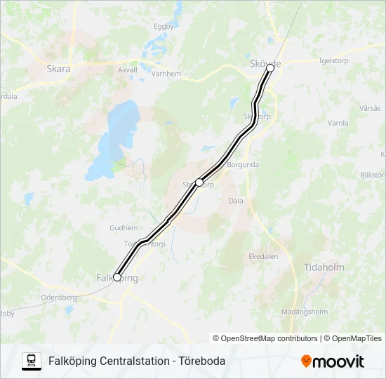 VÄSTTÅGEN Train Line Map