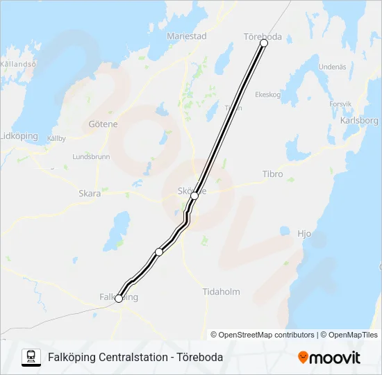 VÄSTTÅGEN Train Line Map
