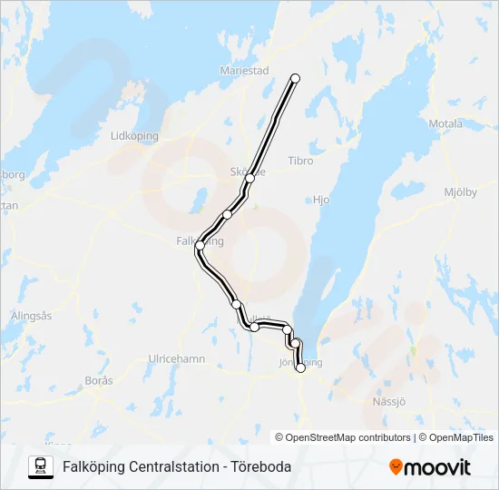 VÄSTTÅGEN Train Line Map