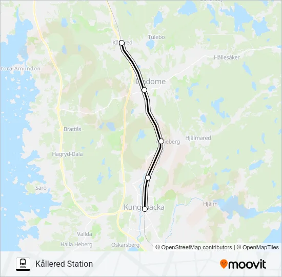 VÄSTTÅGEN Train Line Map