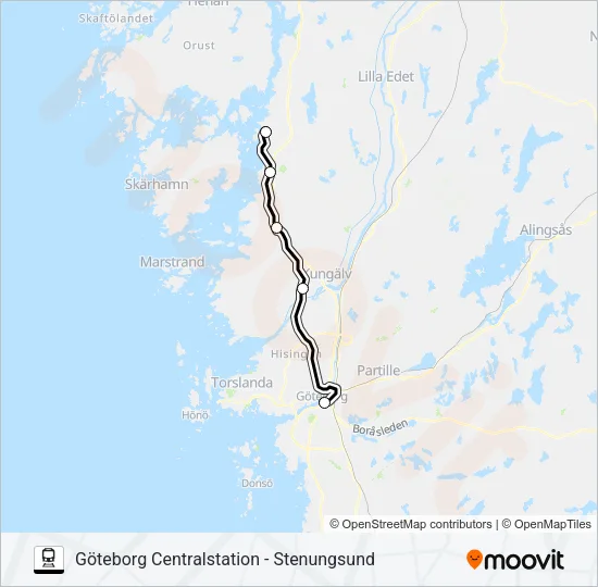 VÄSTTÅGEN  Line Map