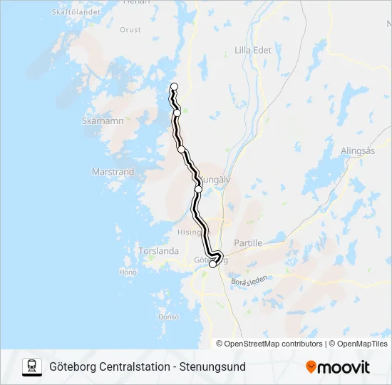 VÄSTTÅGEN  Line Map