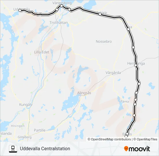VÄSTTÅGEN  Line Map