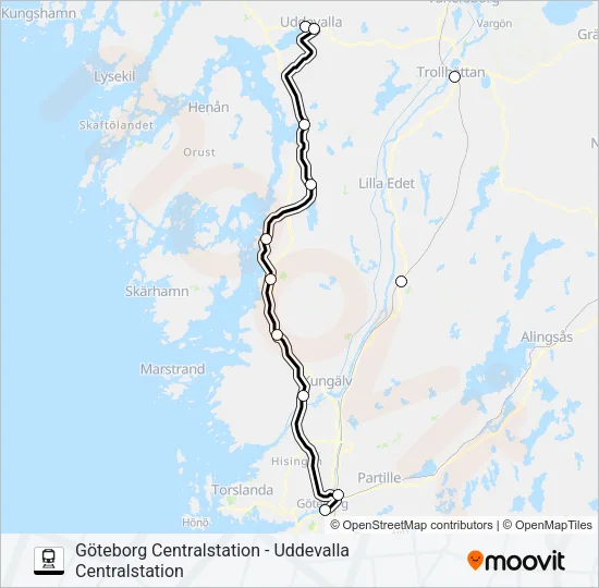 VÄSTTÅGEN  Line Map