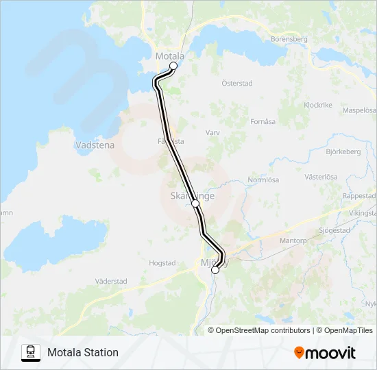 ÖSTGÖTAPENDELN Train Line Map