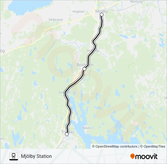 ÖSTGÖTAPENDELN Train Line Map