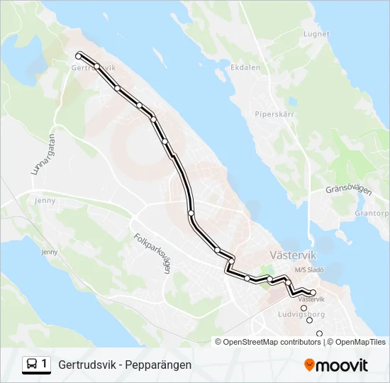 1 Bus Line Map