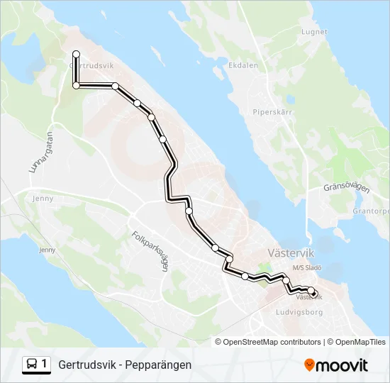 1 Bus Line Map