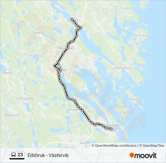 23 Bus Line Map