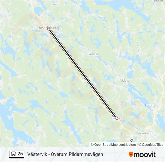 25 Bus Line Map