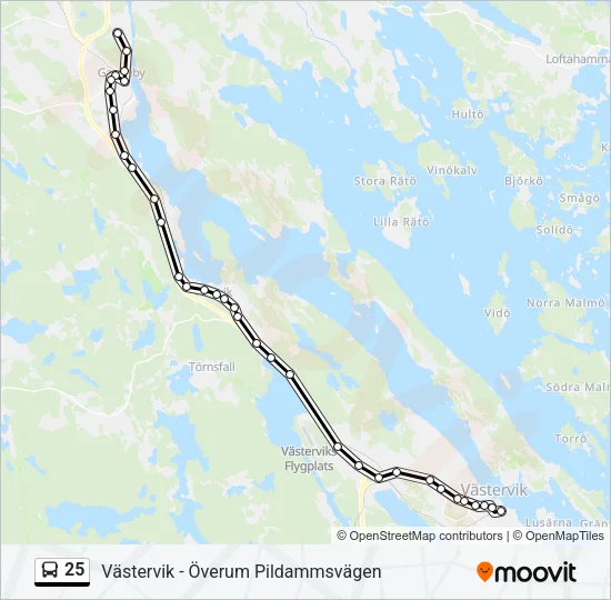25 Bus Line Map