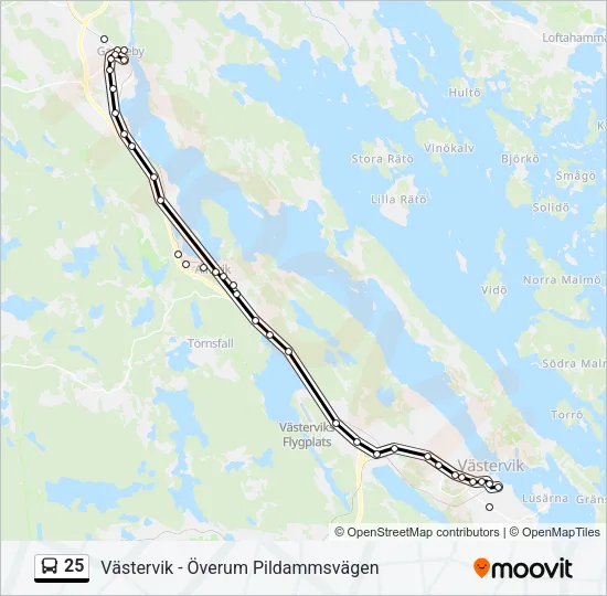 25 Bus Line Map