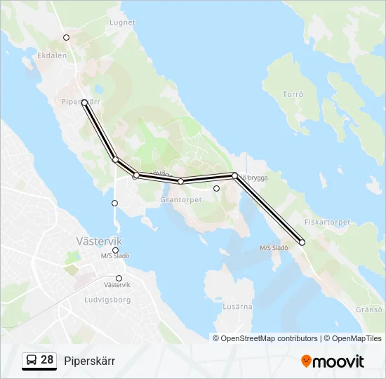28 Bus Line Map