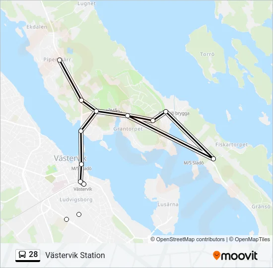 28 Bus Line Map