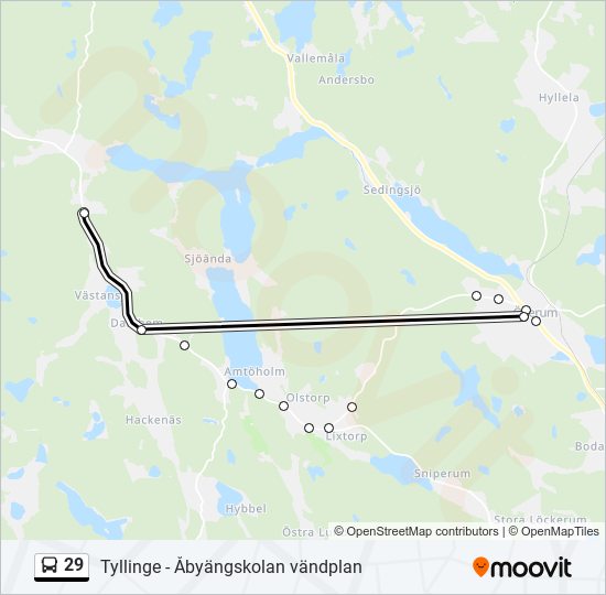 29 bus Line Map