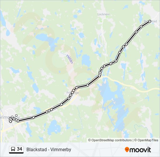 34 bus Line Map