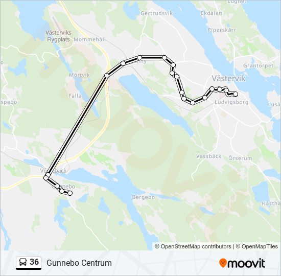 36 bus Line Map