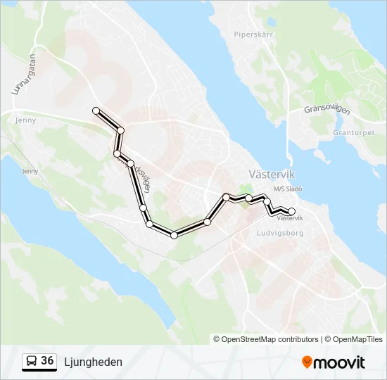 36 Bus Line Map