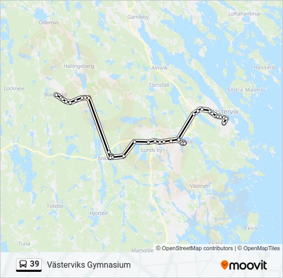 39 Bus Line Map