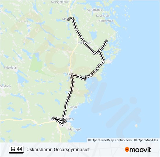 44 bus Line Map