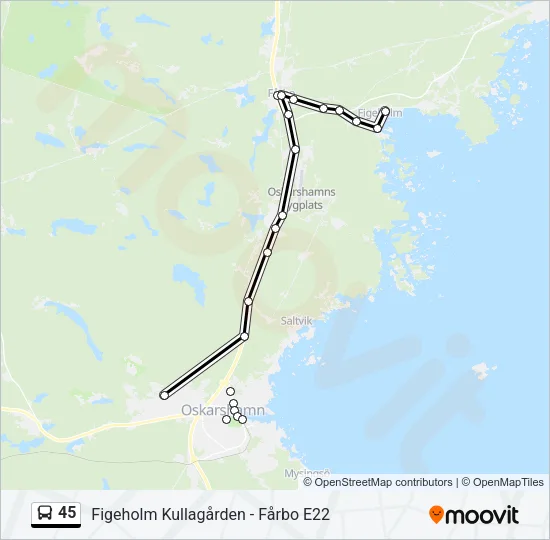 45 Bus Line Map
