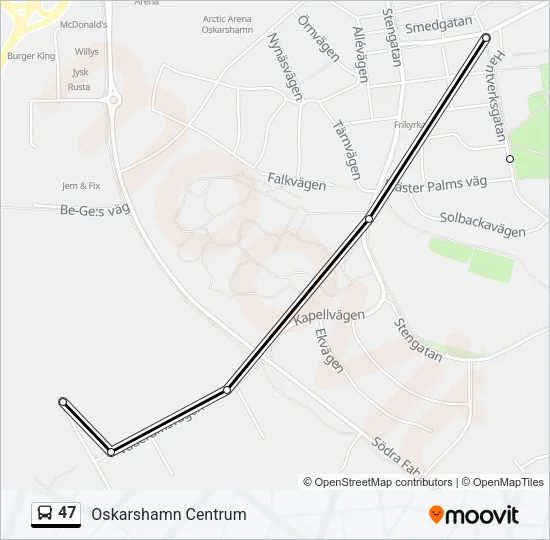 47 Bus Line Map