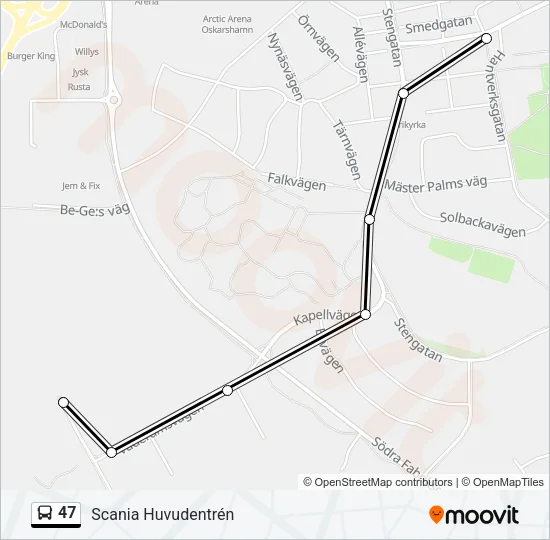 47 Bus Line Map