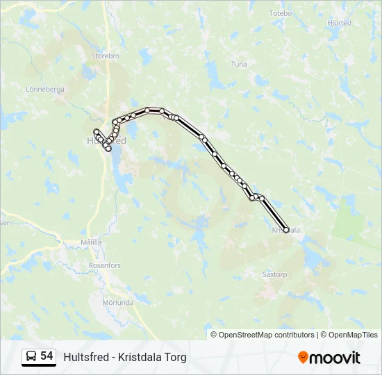54 Bus Line Map