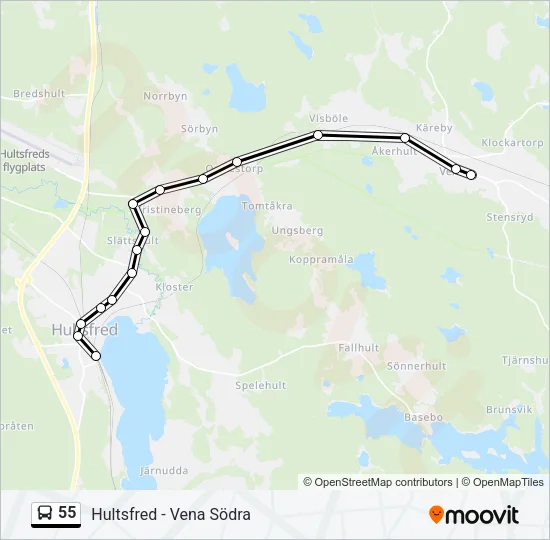 55 Bus Line Map