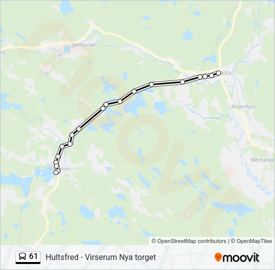 61 Bus Line Map