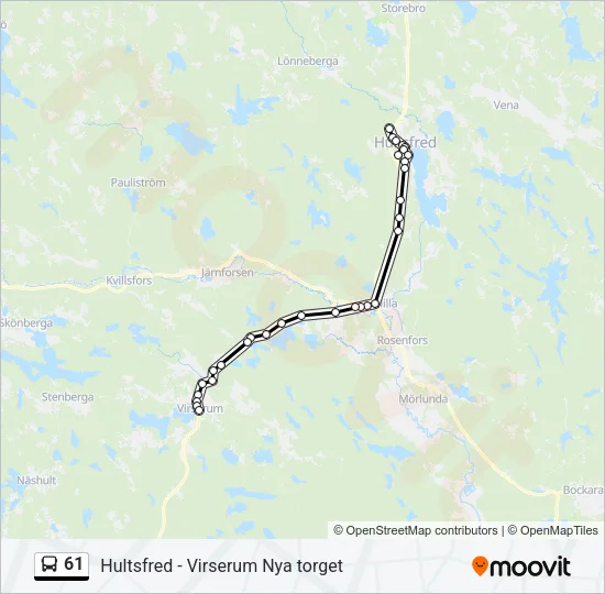 61 Bus Line Map