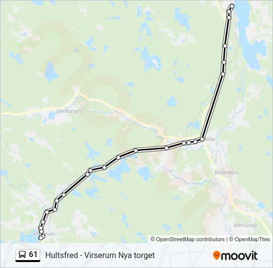 61 Bus Line Map
