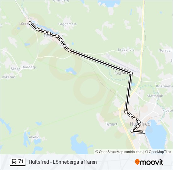 71 bus Line Map