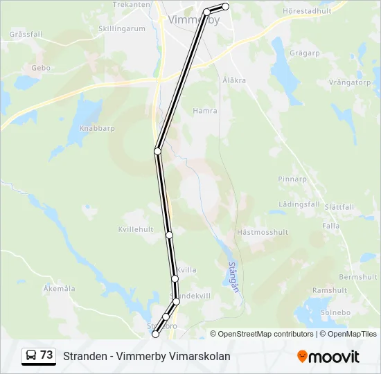 73 Bus Line Map